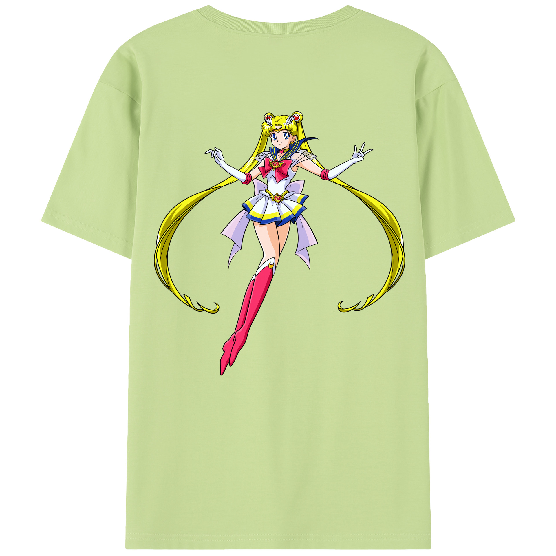 （画像用） 美少女戦士セーラームーン 月野 うさぎ つきの うさぎ Sailor Moon Tsukino Usagi 綿100％半袖Tシャツ（背面プリント）
